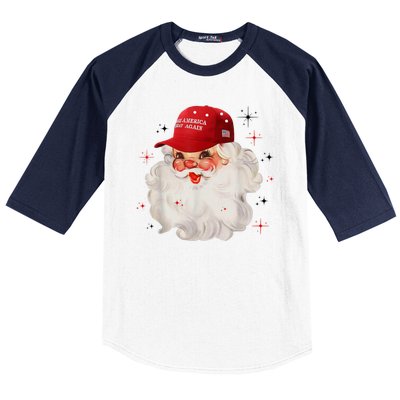 Make America Great Again Pro Trump Santa Christmas Baseball Sleeve Shirt