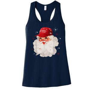 Make America Great Again Pro Trump Santa Christmas Women's Racerback Tank