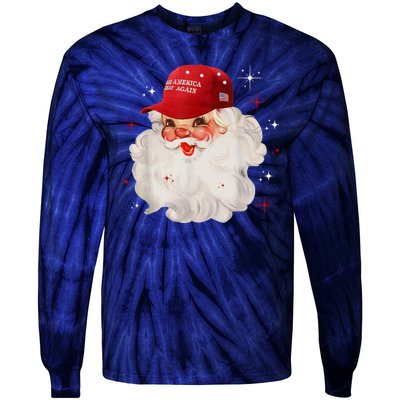 Make America Great Again Pro Trump Santa Christmas Tie-Dye Long Sleeve Shirt