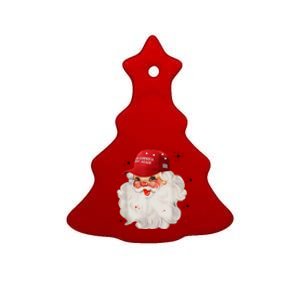 Make America Great Again Pro Trump Santa Christmas Ceramic Tree Ornament