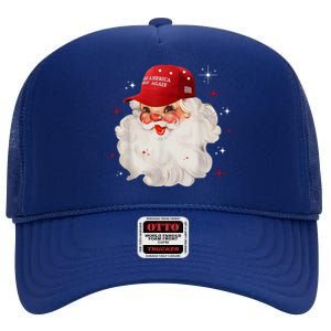 Make America Great Again Pro Trump Santa Christmas High Crown Mesh Back Trucker Hat