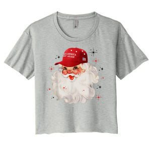 Make America Great Again Pro Trump Santa Christmas Women's Crop Top Tee