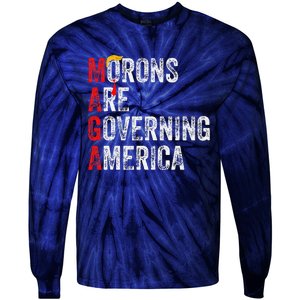 Morons Are Governing America Funny Trump 2024 Tie-Dye Long Sleeve Shirt