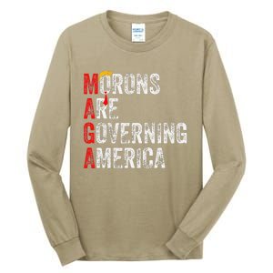 Morons Are Governing America Funny Trump 2024 Tall Long Sleeve T-Shirt