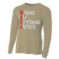 Morons Are Governing America Funny Trump 2024 Cooling Performance Long Sleeve Crew