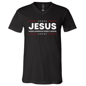 Make America Godly Again for Patriotic Christians V-Neck T-Shirt