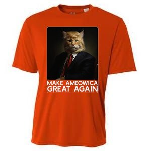 Make Ameowica Great Again Funny Donald Trump Cat Meme Cooling Performance Crew T-Shirt