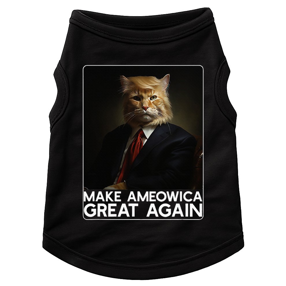 Make Ameowica Great Again Funny Donald Trump Cat Meme Doggie Tank