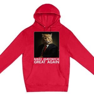 Make Ameowica Great Again Funny Donald Trump Cat Meme Premium Pullover Hoodie