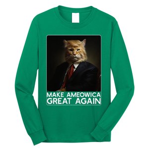 Make Ameowica Great Again Funny Donald Trump Cat Meme Long Sleeve Shirt