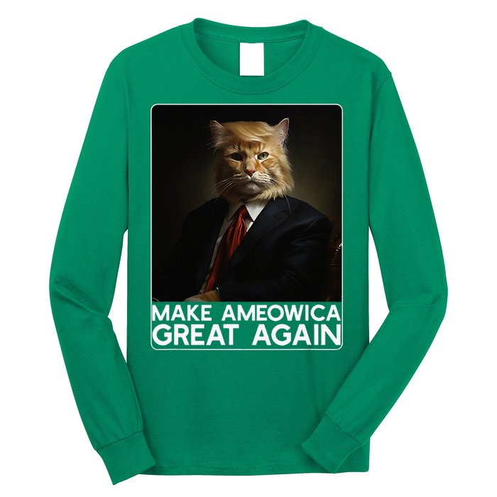 Make Ameowica Great Again Funny Donald Trump Cat Meme Long Sleeve Shirt