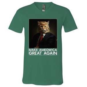 Make Ameowica Great Again Funny Donald Trump Cat Meme V-Neck T-Shirt