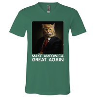 Make Ameowica Great Again Funny Donald Trump Cat Meme V-Neck T-Shirt