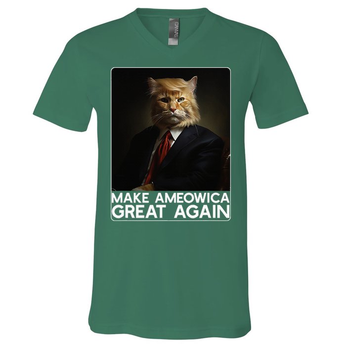 Make Ameowica Great Again Funny Donald Trump Cat Meme V-Neck T-Shirt