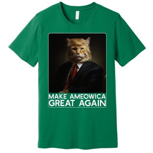 Make Ameowica Great Again Funny Donald Trump Cat Meme Premium T-Shirt