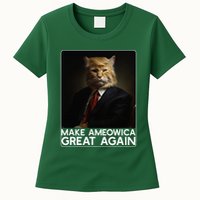 Make Ameowica Great Again Funny Donald Trump Cat Meme Womens T-Shirt