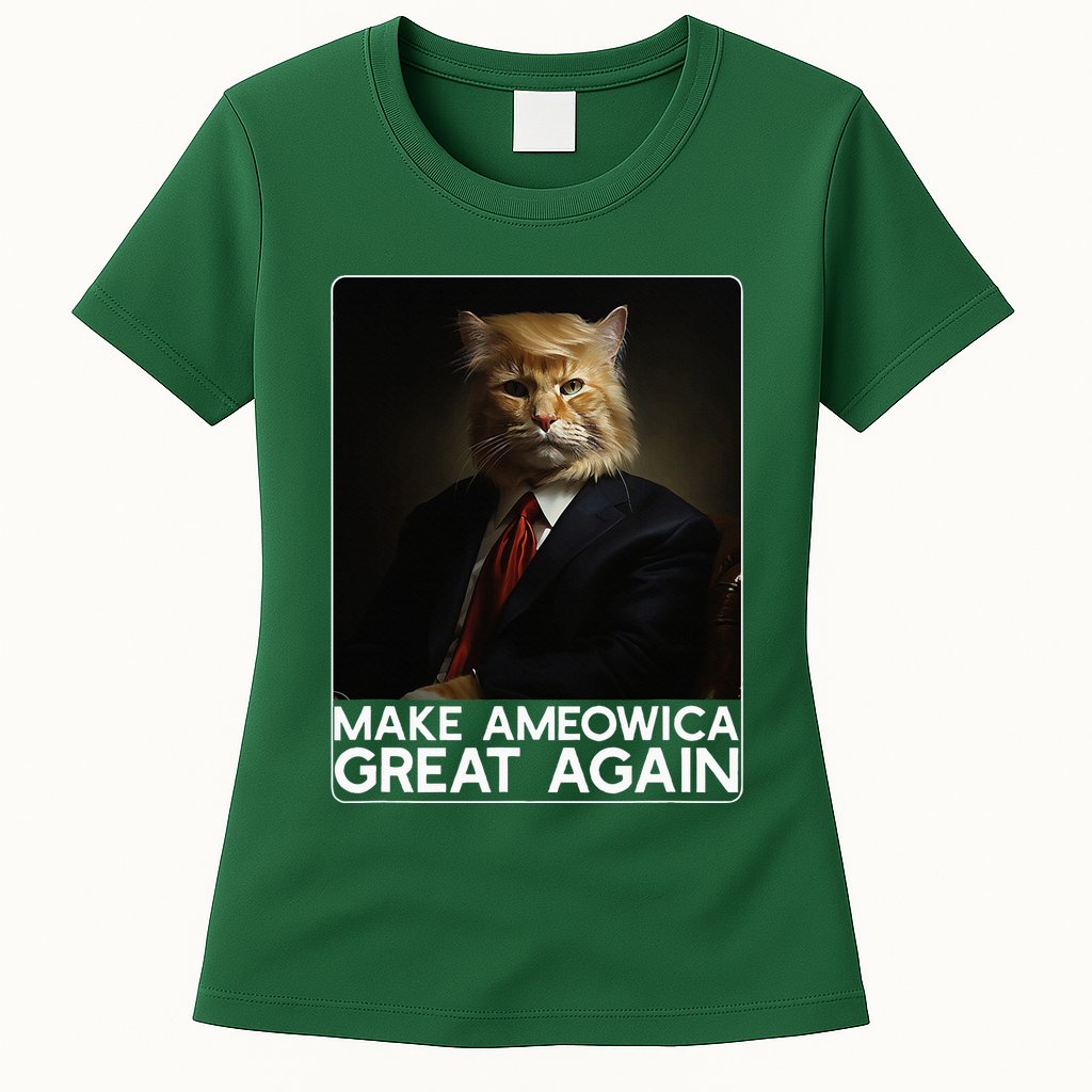 Make Ameowica Great Again Funny Donald Trump Cat Meme Womens T-Shirt