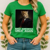Make Ameowica Great Again Funny Donald Trump Cat Meme Womens T-Shirt