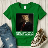 Make Ameowica Great Again Funny Donald Trump Cat Meme Womens T-Shirt