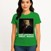 Make Ameowica Great Again Funny Donald Trump Cat Meme Womens T-Shirt