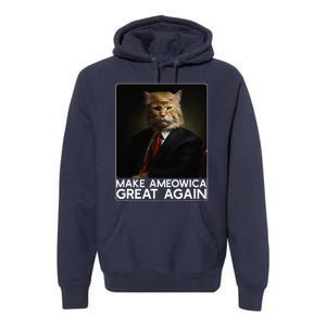 Make Ameowica Great Again Funny Donald Trump Cat Meme Premium Hoodie