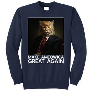 Make Ameowica Great Again Funny Donald Trump Cat Meme Tall Sweatshirt