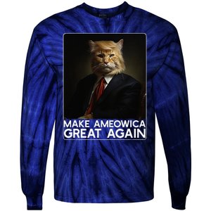 Make Ameowica Great Again Funny Donald Trump Cat Meme Tie-Dye Long Sleeve Shirt