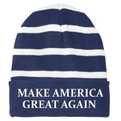 Make America Great Again Red Hats For Trump Striped Beanie with Solid Band