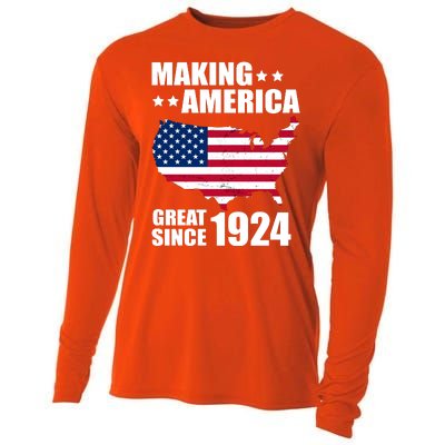 Making America Great Since 1924 Birthday Cooling Performance Long Sleeve Crew