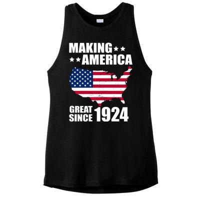 Making America Great Since 1924 Birthday Ladies PosiCharge Tri-Blend Wicking Tank