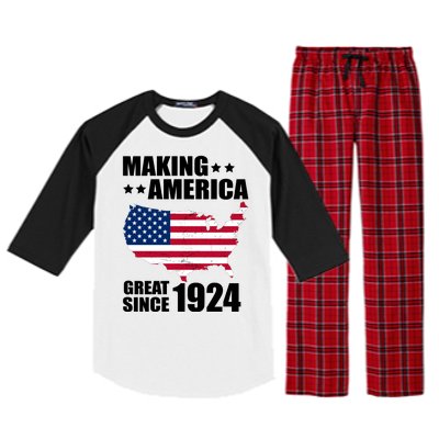 Making America Great Since 1924 Birthday Raglan Sleeve Pajama Set