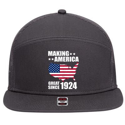 Making America Great Since 1924 Birthday 7 Panel Mesh Trucker Snapback Hat