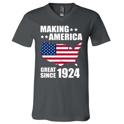 Making America Great Since 1924 Birthday V-Neck T-Shirt