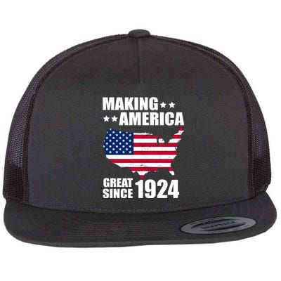 Making America Great Since 1924 Birthday Flat Bill Trucker Hat