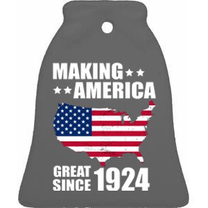 Making America Great Since 1924 Birthday Ceramic Bell Ornament