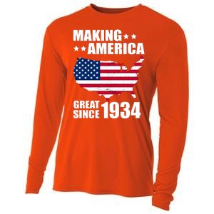 Making America Great Since 1934 Birthday Cooling Performance Long Sleeve Crew