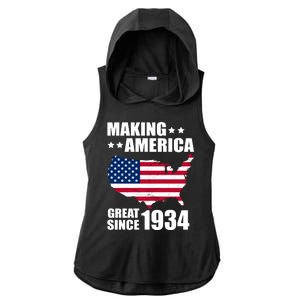 Making America Great Since 1934 Birthday Ladies PosiCharge Tri-Blend Wicking Draft Hoodie Tank