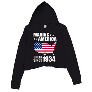 Making America Great Since 1934 Birthday Crop Fleece Hoodie