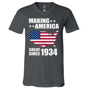 Making America Great Since 1934 Birthday V-Neck T-Shirt