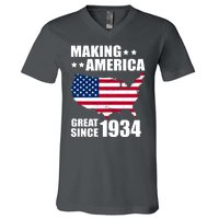 Making America Great Since 1934 Birthday V-Neck T-Shirt