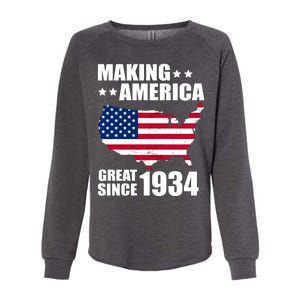 Making America Great Since 1934 Birthday Womens California Wash Sweatshirt