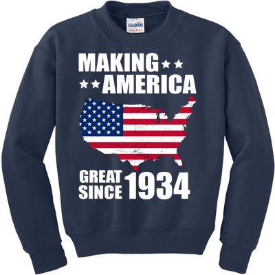 Making America Great Since 1934 Birthday Kids Sweatshirt