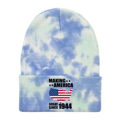 Making America Great Since 1944 Birthday Tie Dye 12in Knit Beanie