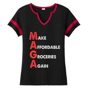 Make Affordable Groceries Again M.A.G.A Design Ladies Halftime Notch Neck Tee