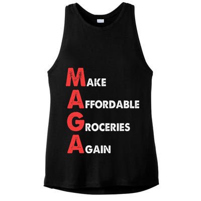 Make Affordable Groceries Again M.A.G.A Design Ladies PosiCharge Tri-Blend Wicking Tank