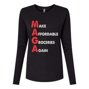 Make Affordable Groceries Again M.A.G.A Design Womens Cotton Relaxed Long Sleeve T-Shirt