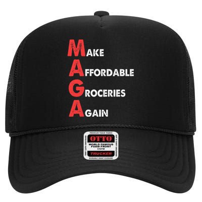 Make Affordable Groceries Again M.A.G.A Design High Crown Mesh Back Trucker Hat