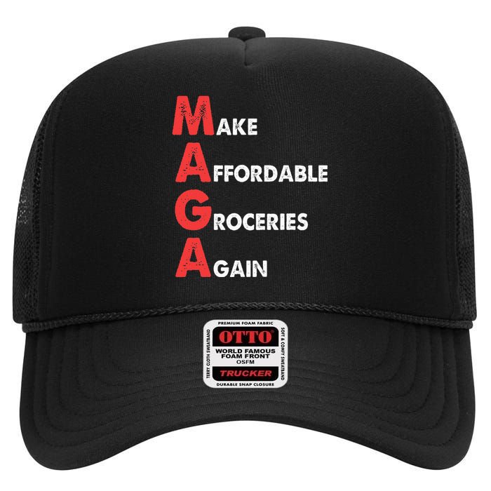 Make Affordable Groceries Again M.A.G.A Design High Crown Mesh Back Trucker Hat