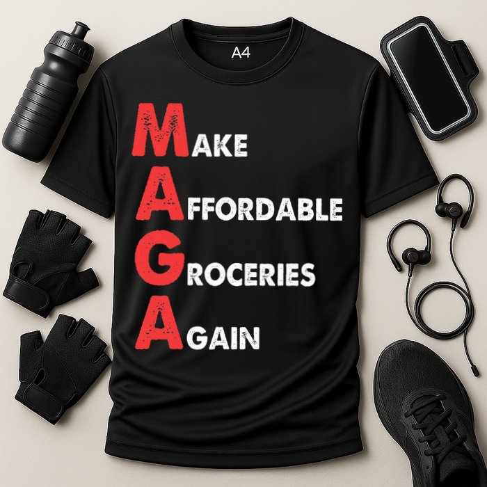 Make Affordable Groceries Again M.A.G.A Design Cooling Performance Crew T-Shirt