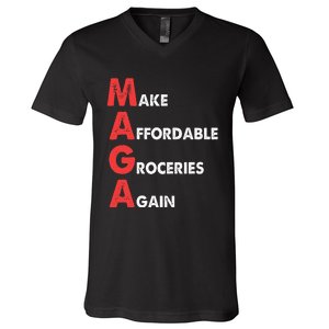 Make Affordable Groceries Again M.A.G.A Design V-Neck T-Shirt